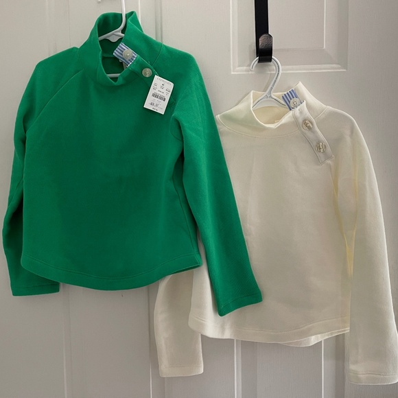 NEW Bundle of two J Crew Crewcuts button neck sweatshirts fleece - Picture 1 of 13